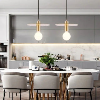 Elegant gold pendant ceiling light, modern designer hanging lamp for dining room