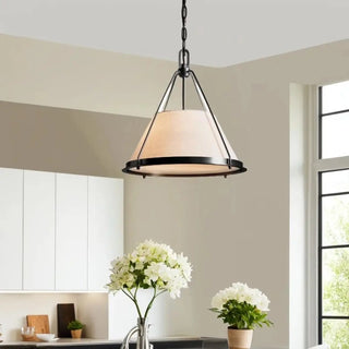 BELVINT Chic Fabric and Metal Vintage Charm Ceiling Light – view 3