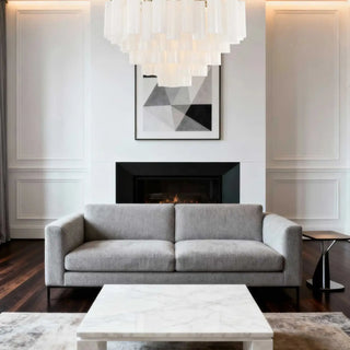 Contemporary glass pendant light, transparent modern metal finish ceiling fixture