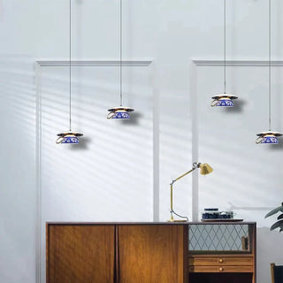 CHINI Chinese-Style Blue Floral Cup Ceiling Light – view 3