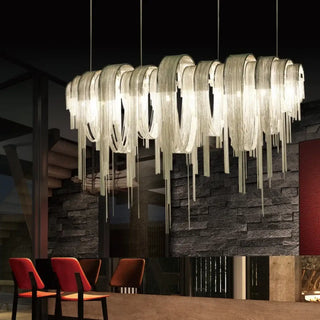Designer chrome ceiling fixture, luxury polished pendant lamp for modern home