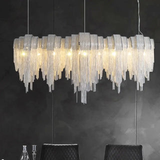 Luxury chrome hanging lamp, polished ceiling fixture for contemporary spaces