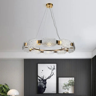 RELVE Circular Crystal Brass Ceiling Light – view 1