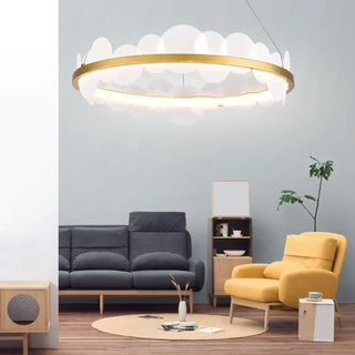 NEW Circular Golden White Disc Ceiling Light – view 2
