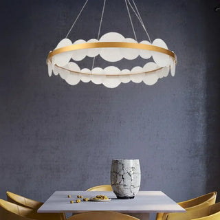 NEW Circular Golden White Disc Ceiling Light – view 3