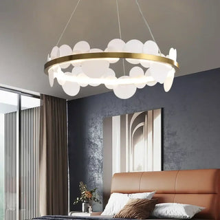 NEW Circular Golden White Disc Ceiling Light – view 1