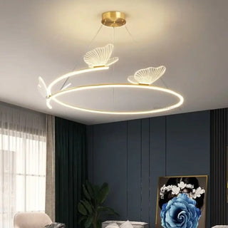 PAPCI Circular LED Golden Butterfly Pendant – view 3