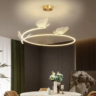 PAPCI Circular LED Golden Butterfly Pendant – view 2