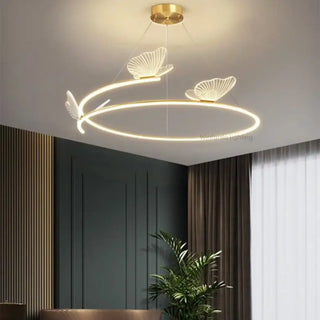 PAPCI Circular LED Golden Butterfly Pendant – view 1