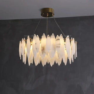 CANITO Circular Marble and Forged Iron Ceiling Light – view 7