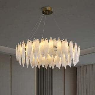 CANITO Circular Marble and Forged Iron Ceiling Light – view 2