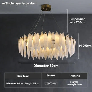 CANITO Circular Marble and Forged Iron Ceiling Light – view 4