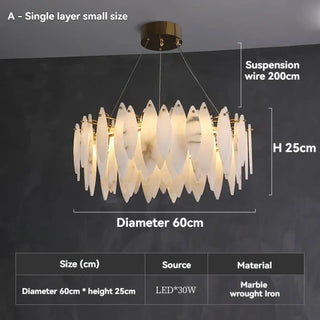 CANITO Circular Marble and Forged Iron Ceiling Light – view 5