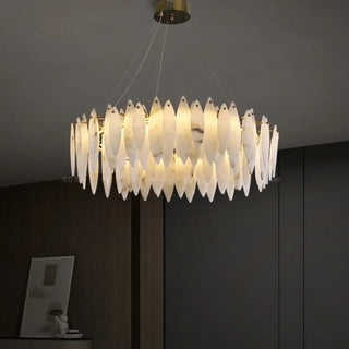 CANITO Circular Marble and Forged Iron Ceiling Light – view 6