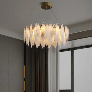 CANITO Circular Marble and Forged Iron Ceiling Light – view 1