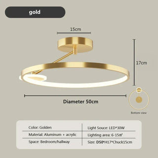 Suspension Minimaliste – Lampe Suspendue Circulaire en Métal | Luminaire de Plafond Moderne