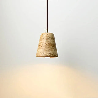 Designer conical pendant lamp, natural stone metal modern ceiling light