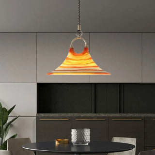 PLAXI Contemporary Orange White Striped Ceiling Light – view 1