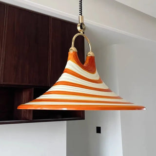 PLAXI Contemporary Orange White Striped Ceiling Light – view 3