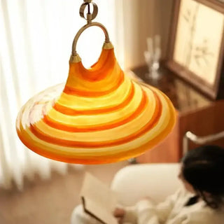 PLAXI Contemporary Orange White Striped Ceiling Light – view 4