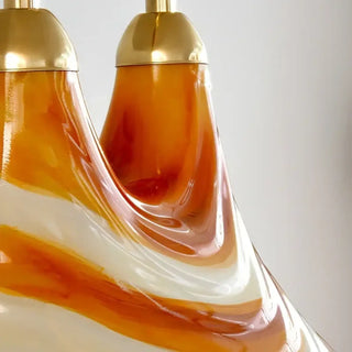 PLAXI Contemporary Orange White Striped Ceiling Light – view 5