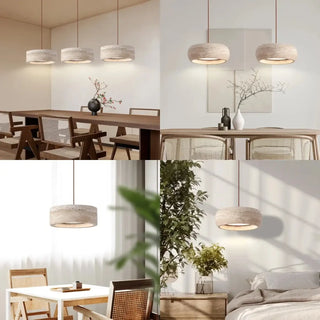 BISCO Contemporary Stone and Metal Ceiling Light – view 4