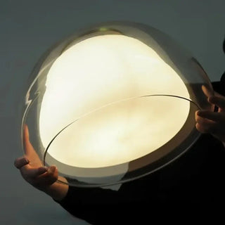Clear glass pendant light for modern interiors, contemporary hanging ceiling fixture
