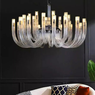 PIRANO Contemporary Transparent Glass Black Metal Ceiling Light – view 4