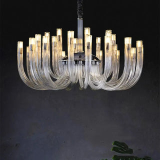 PIRANO Contemporary Transparent Glass Black Metal Ceiling Light – view 1