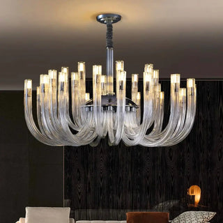 PIRANO Contemporary Transparent Glass Black Metal Ceiling Light – view 2