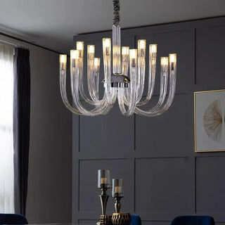 PIRANO Contemporary Transparent Glass Black Metal Ceiling Light – view 3