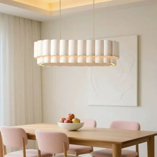 WABISABI Contemporary White Fabric Pleated Ceiling Light – view 1