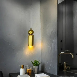 BUDU Burgundy and Gold Ceiling Light – view 3