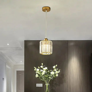 RIDO Crystal Gilded Cylindrical Pendant – view 1