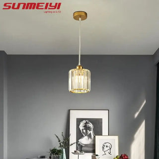 RIDO Crystal Gilded Cylindrical Pendant – view 4