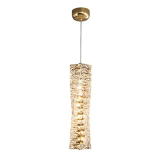 Modern crystal pendant lamp, rectangular sparkling hanging ceiling fixture