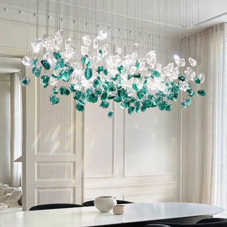 CRISLA Green and Transparent Crystal Ceiling Light – view 2
