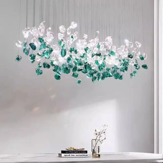 CRISLA Green and Transparent Crystal Ceiling Light – view 1