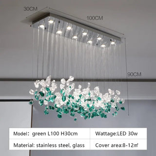CRISLA Green and Transparent Crystal Ceiling Light – view 5