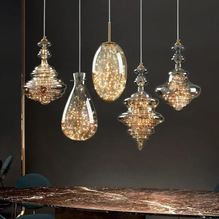 DUROUTYGE Copper and Glass Modern Ceiling Light – view 1