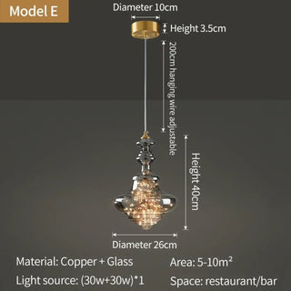 DUROUTYGE Copper and Glass Modern Ceiling Light – view 9
