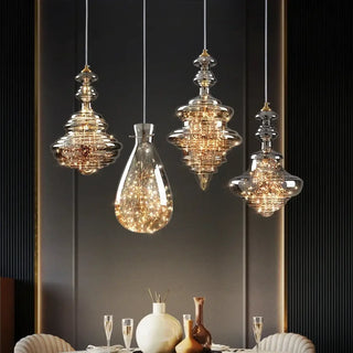 DUROUTYGE Copper and Glass Modern Ceiling Light – view 2