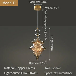 DUROUTYGE Copper and Glass Modern Ceiling Light – view 10