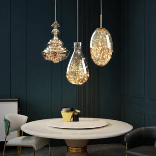 DUROUTYGE Copper and Glass Modern Ceiling Light – view 4