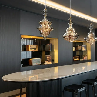 DUROUTYGE Copper and Glass Modern Ceiling Light – view 3