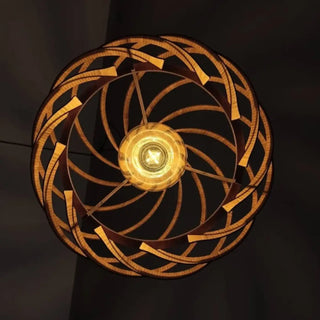 Modern wave-effect wooden pendant lamp, decorative hanging ceiling light