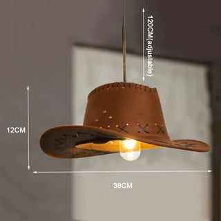 Western Hat Pendant Light – Rustic Suspension Lighting With Soft Diffused Light