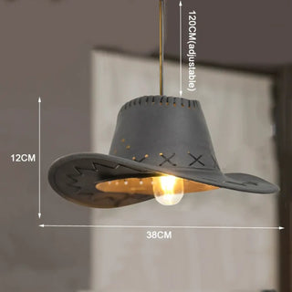 Western Hat Pendant Light – Rustic Suspension Lighting With Soft Diffused Light
