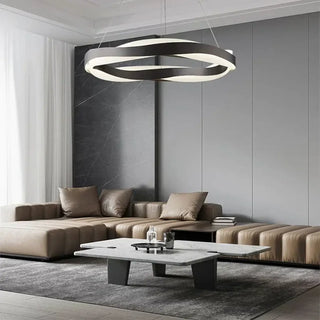 ALIANZA Chic Design with Gilded Metal Rings Ceiling Light – view 2
