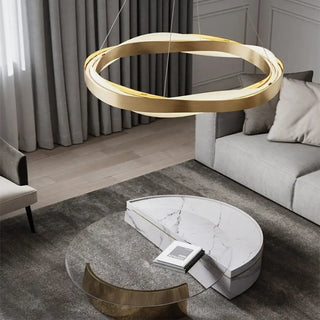 ALIANZA Chic Design with Gilded Metal Rings Ceiling Light – view 1